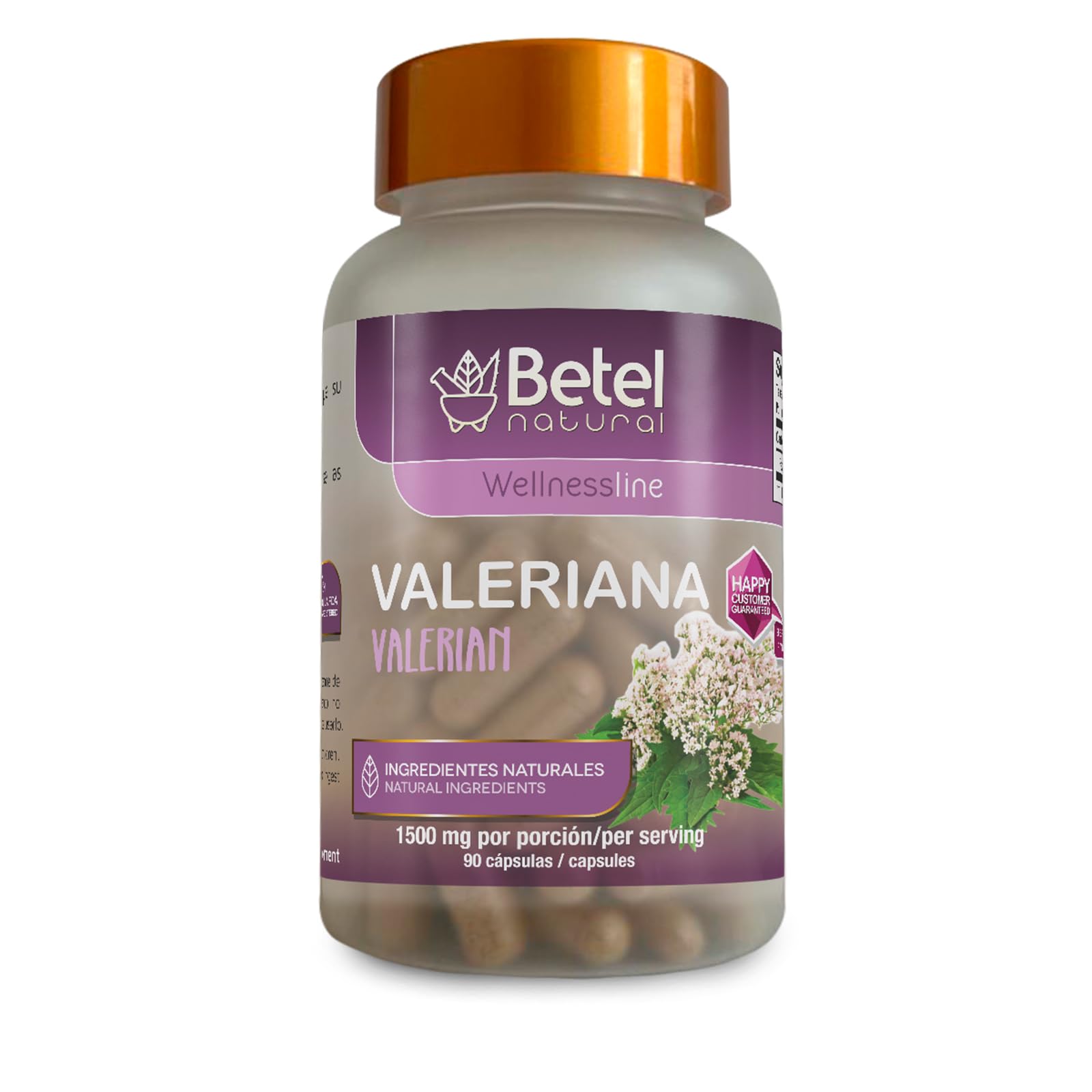 Betel Natural Premium Valerian/Valeriana Capsules 1500mg Per Serving, 90 Capsules