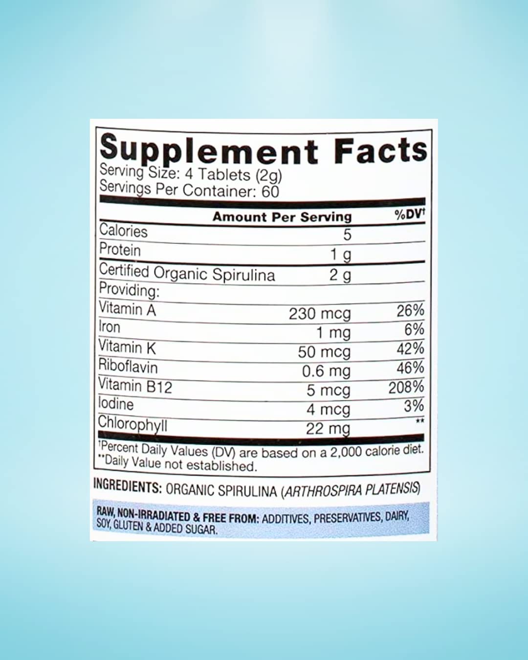 BioOptimal Organic Spirulina Tablets - 240 Tablets