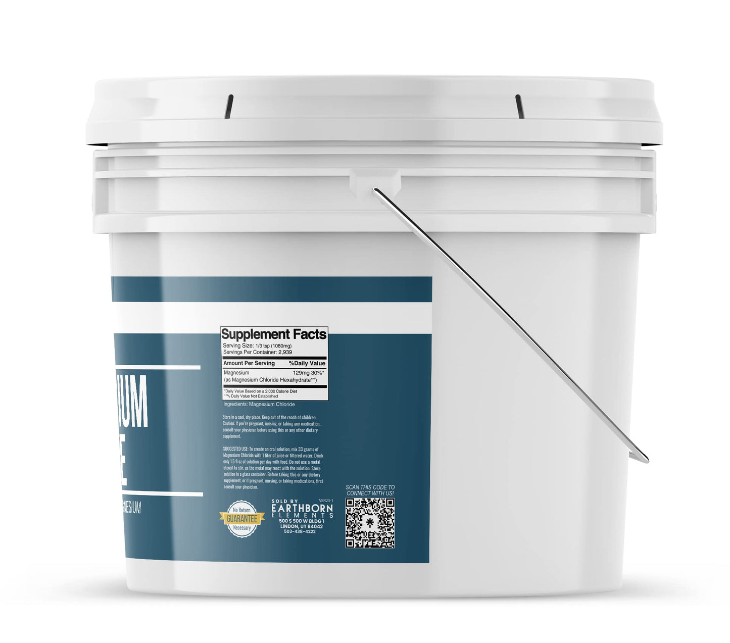 Earthborn Elements Magnesium Chloride Powder 128 Ounces