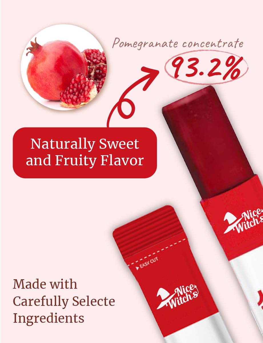 NICE WITCH'S Korean Pomegranate Collagen Jelly Sticks Gummies 30 Count