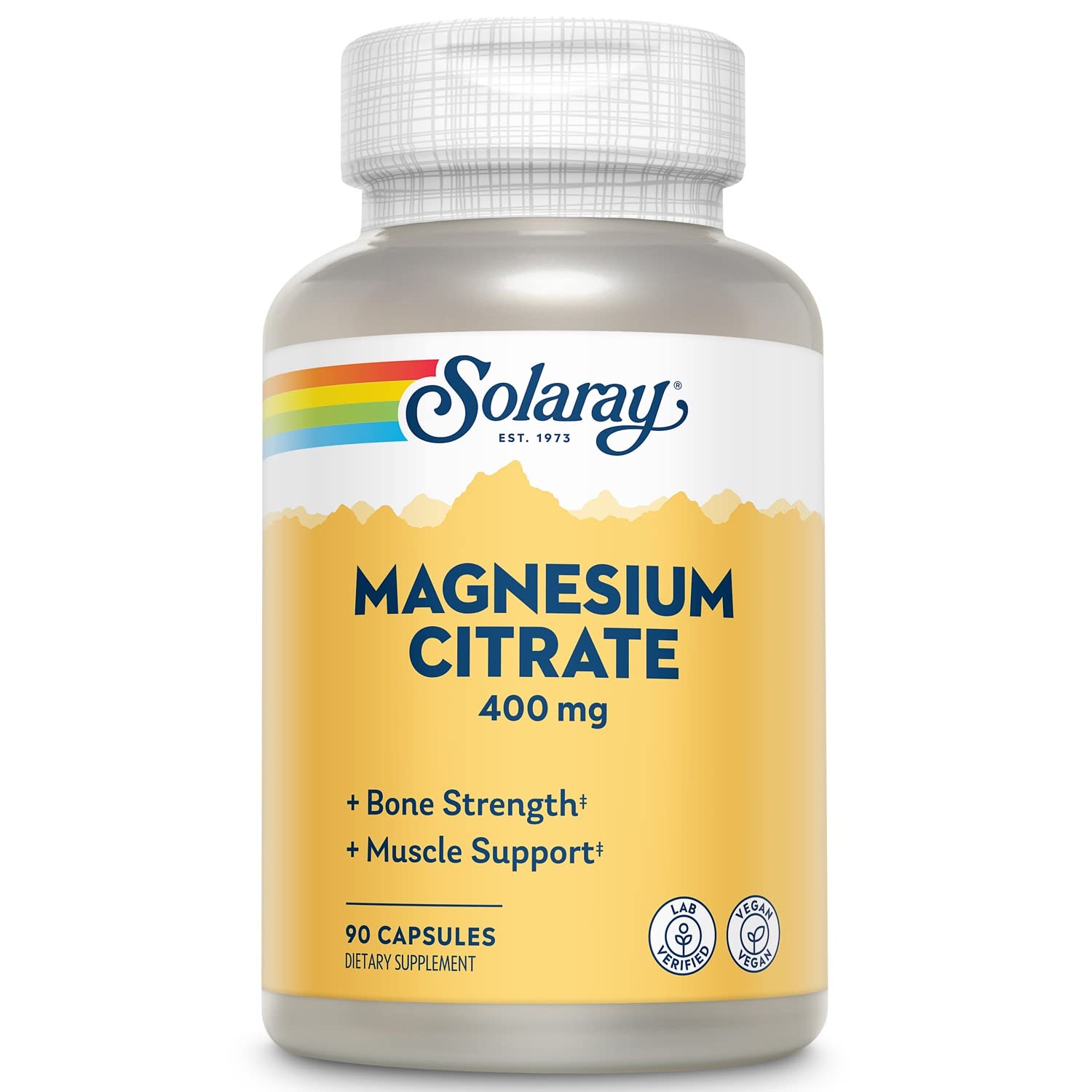 Solaray Magnesium Citrate Capsules, 180 Count