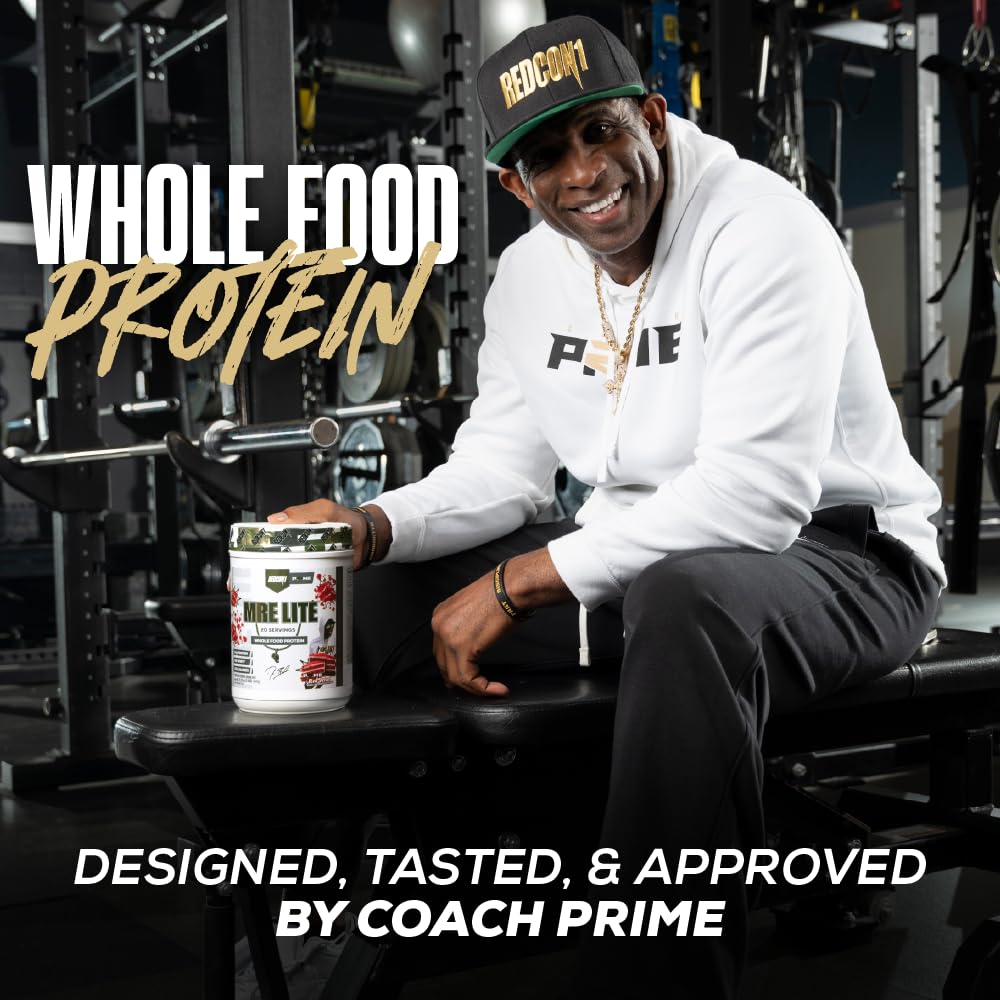 REDCON1 Whole Food Animal Protein Powder - MRE Lite Protein Powder, Prime Time Red Velvet, 20 Servings, 1.46 lb