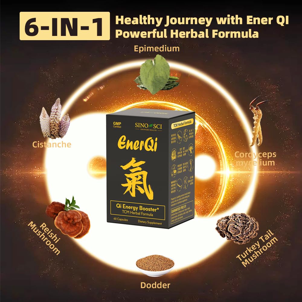 Sino-Sci EnerQi Softgels, Energy Booster & Support Stamina, Kidney Health Supplement, 60 Softgels