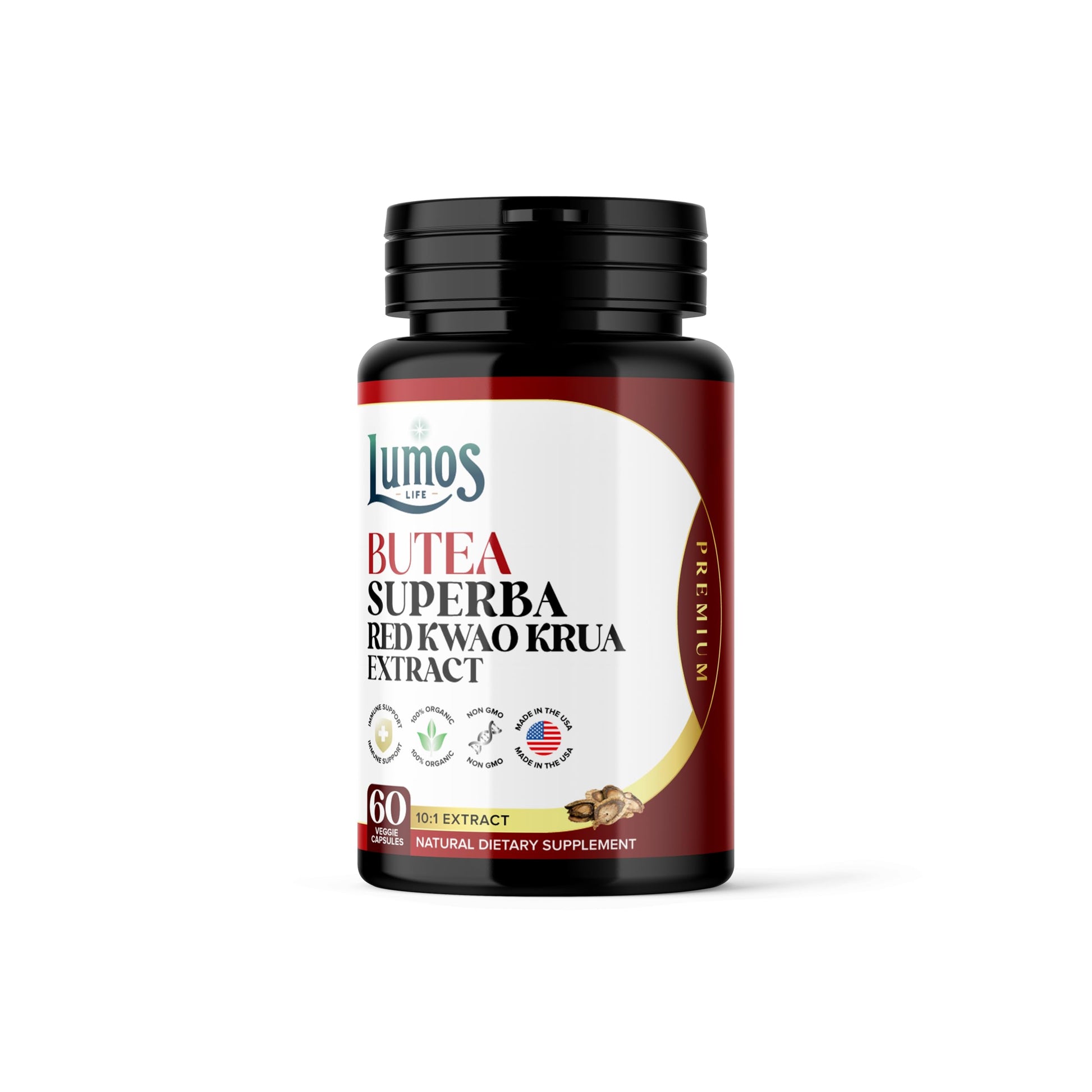 Lumos Life Butea Superba Red Kwao Krua Extract Capsules, 60 Count