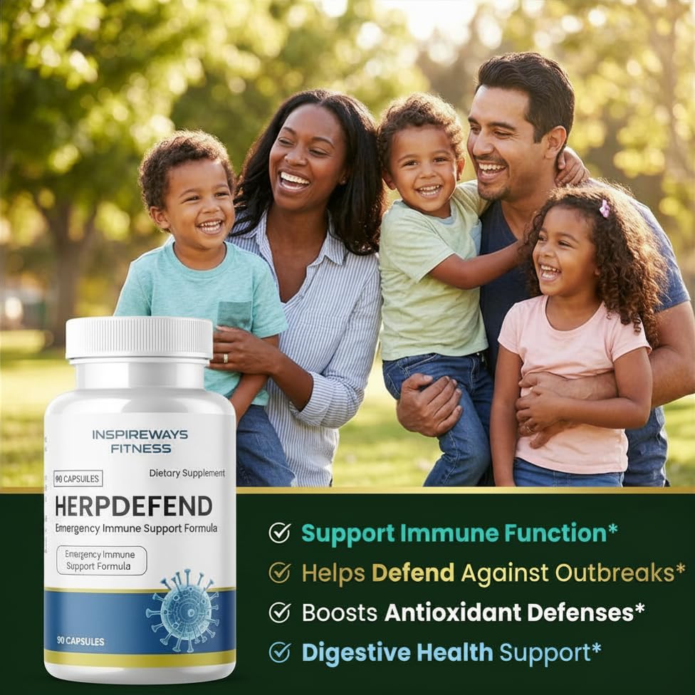 Fitness InspireWays HerpDefend Ultra Strength Advanced Daily Immune Support Formula Capsule 120 Capsules
