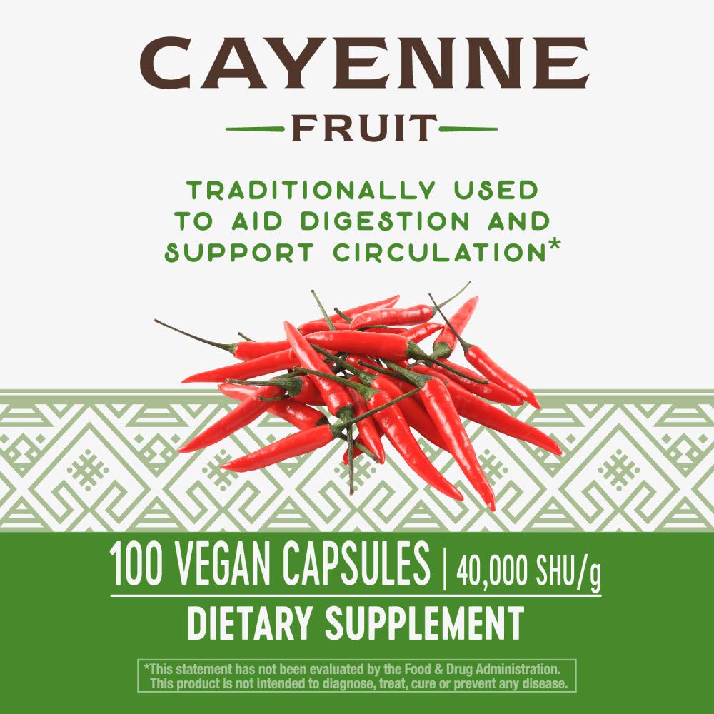 Nature's Way Cayenne Fruit Capsule, 100 Capsules