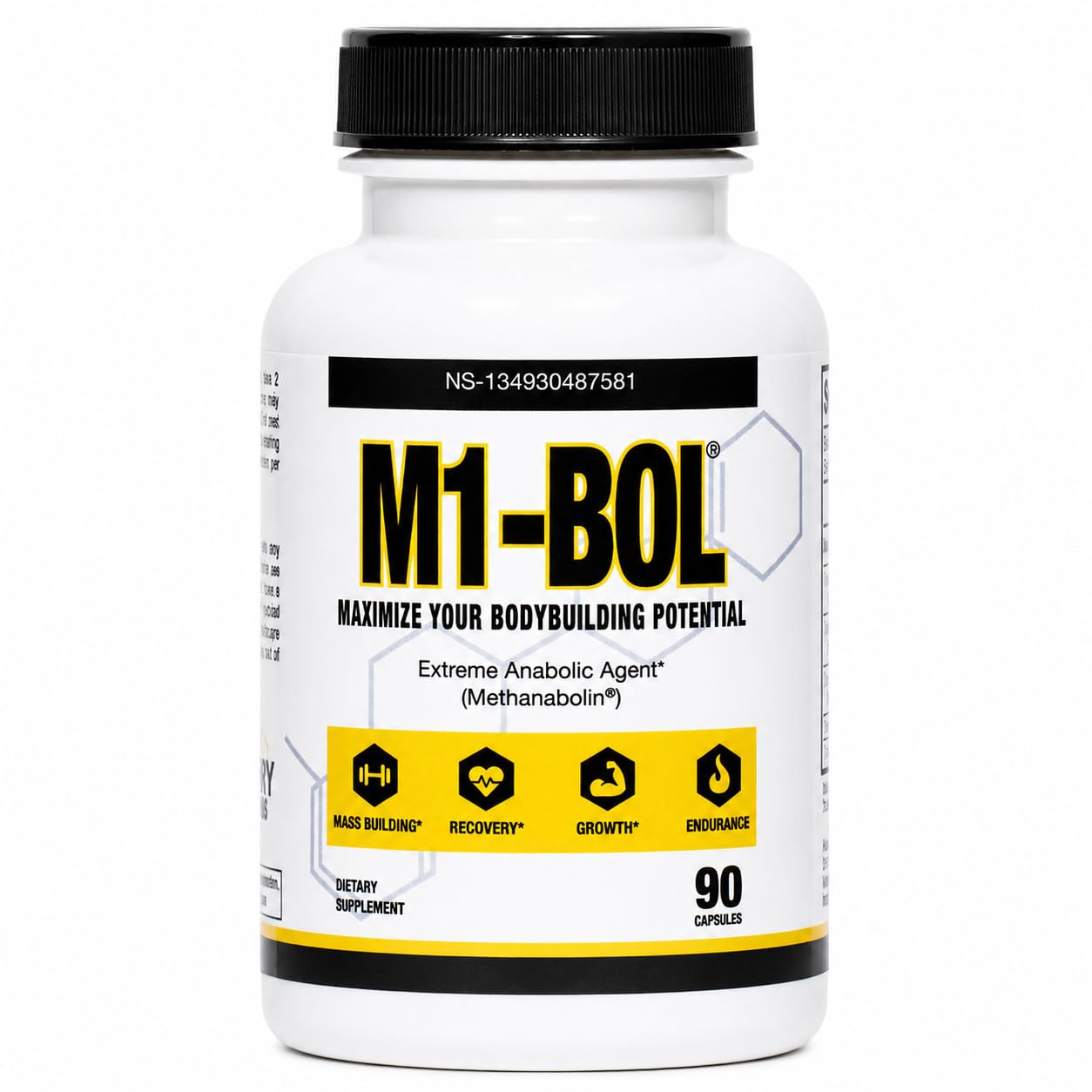 M1-BOL Extreme Anabolic Testosterone Booster with Turkesterone Capsules, 90 Count