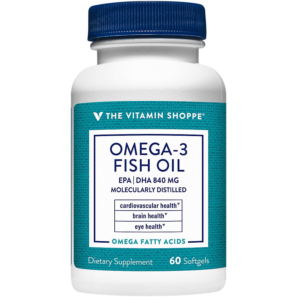 The Vitamin Shoppe Omega 3 Fish Oil 1100 mg Softgels, 60 Count