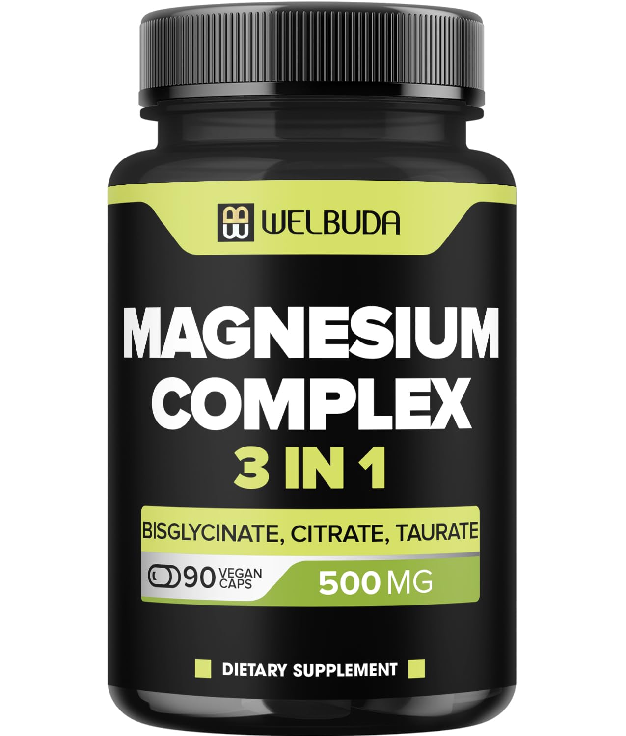 WELBUDA Magnesium Complex 3-in-1 Capsules, 500mg, 90 Count