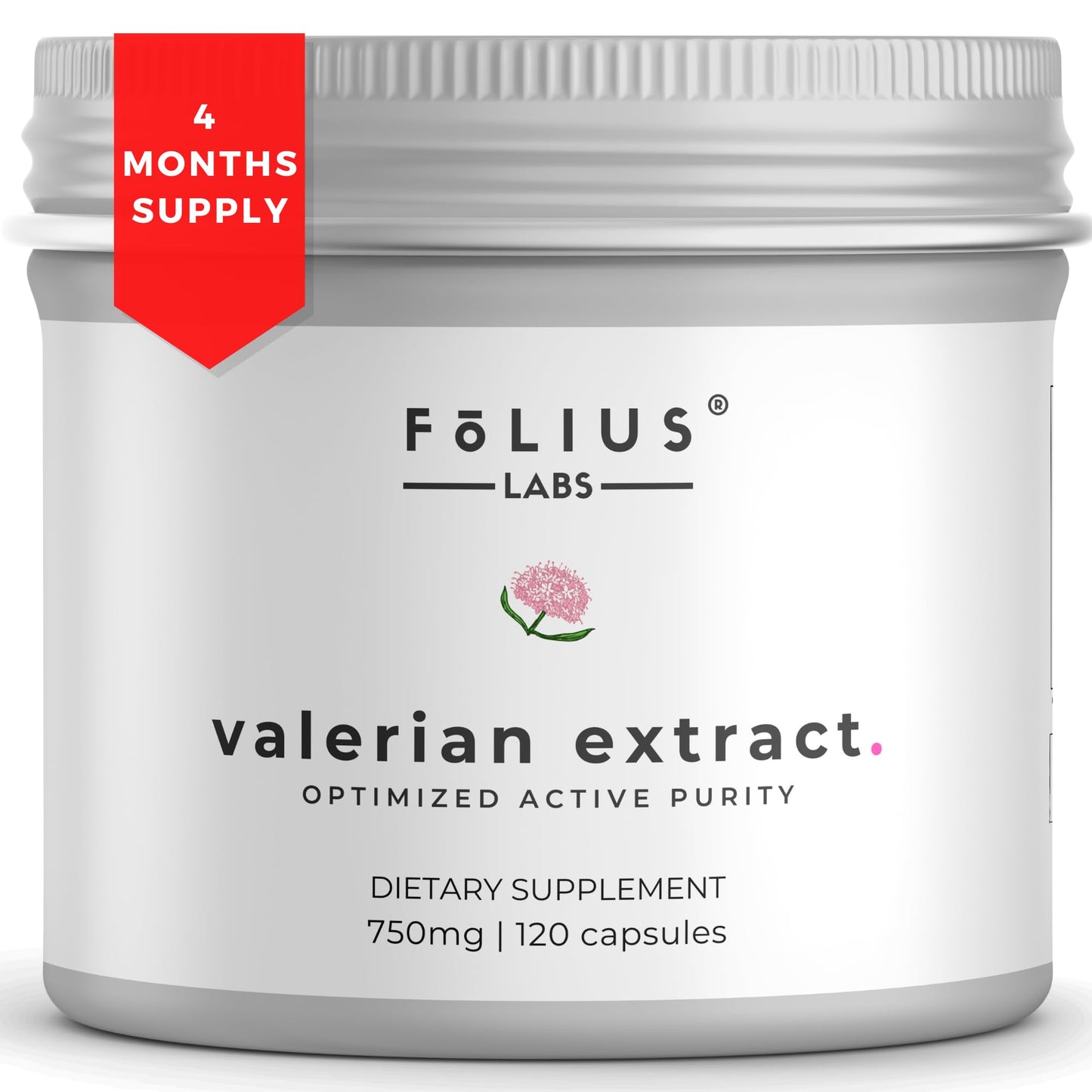 FOLIUS LABS Valerian Root 4:1 Extract Capsules 750mg, 120 Capsules