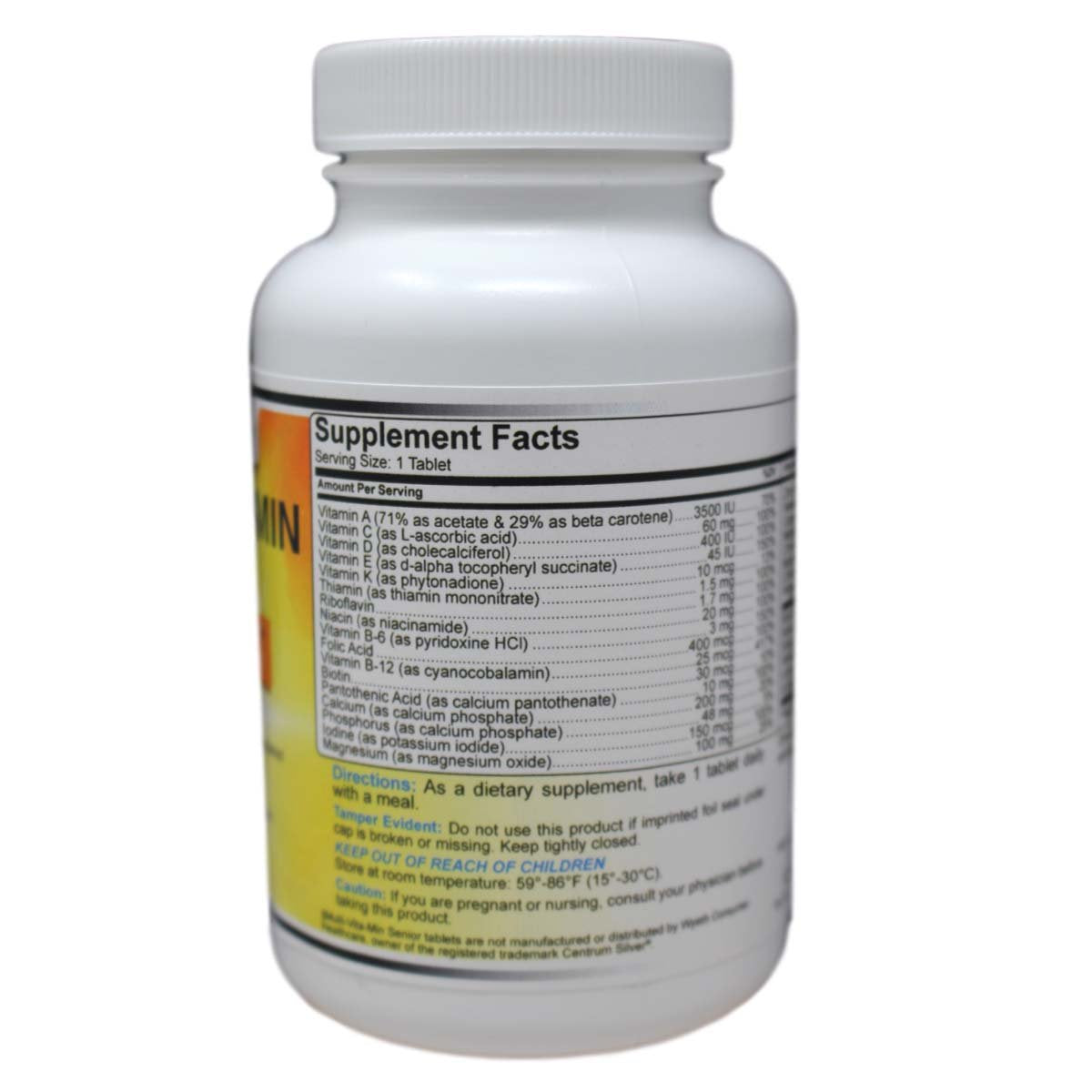 Wonder Laboratories Multi-Vitamin Multi-Mineral Compare to Centrum Silver Multivitamin Multimineral with Beta Carotene Especially for Adults 50 Plus Tablet, 160 Tablets