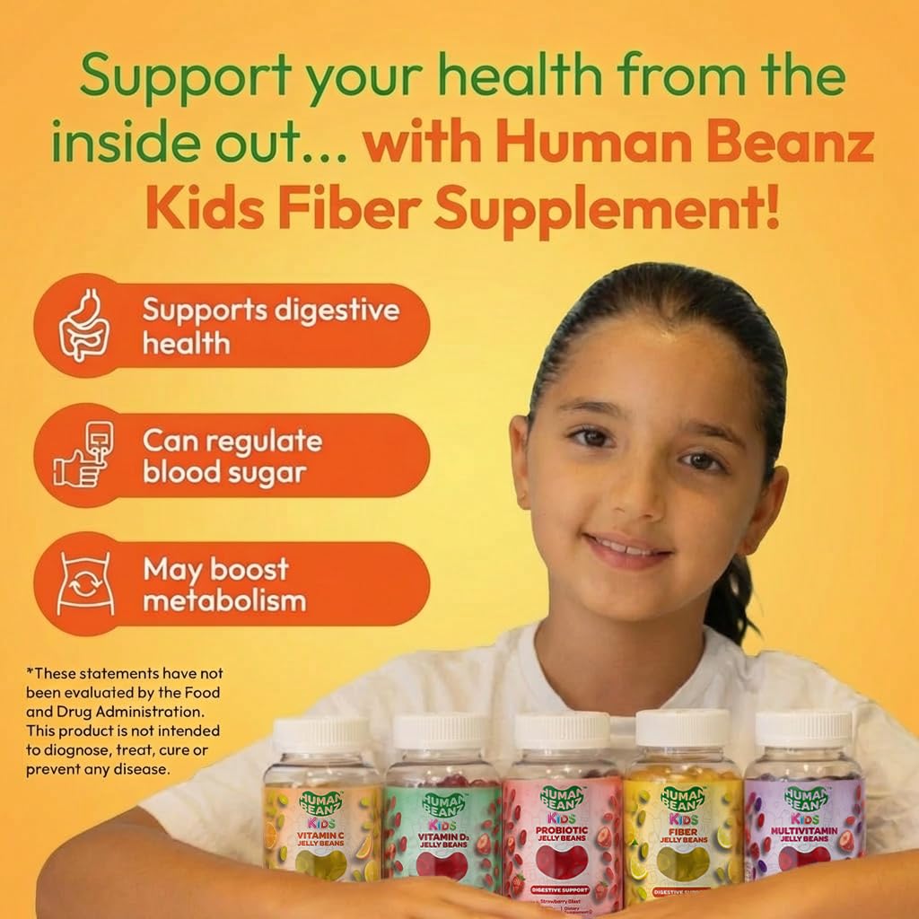 Human Beanz Fiber Jelly Bean Gummies for Kids, 120 Gummies