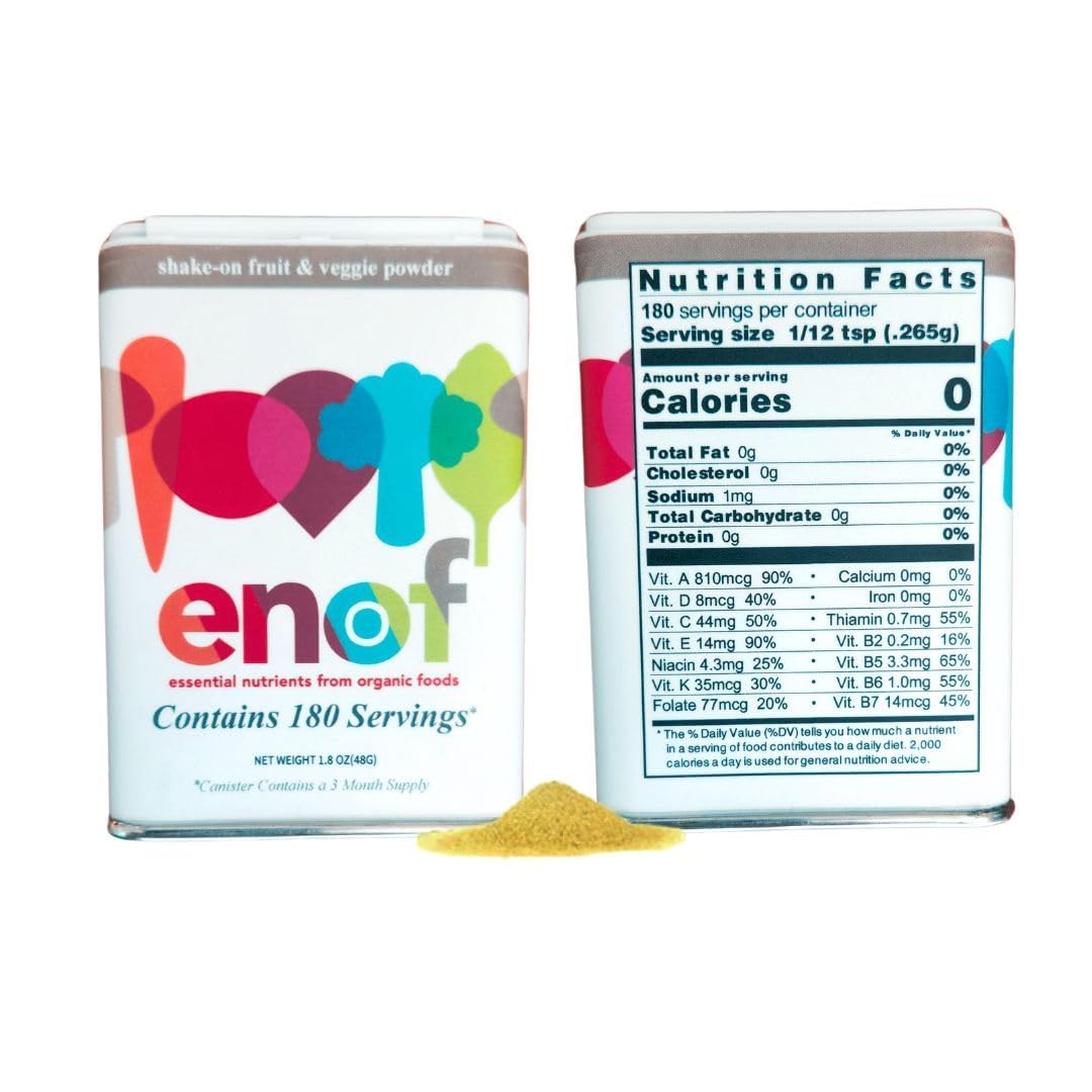 ENOF Organic Fruit and Vegetable Powder Supplement for Kids & Adults 1.8 oz Powder