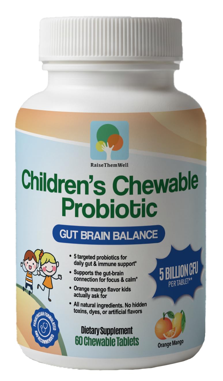 Raise Them Well Children’s Probiotic Chewable Tablets for Kids, 60 Count