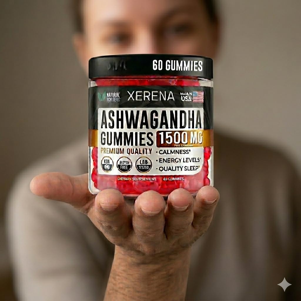 XERENA Ashwagandha Gummies 1500mg Extra Strength, 60 Gummies