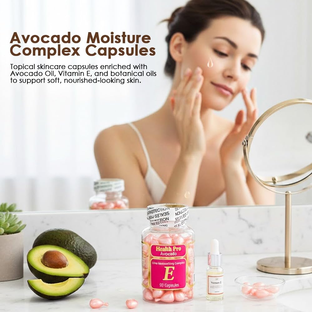 Nu-Health Vitamin E Oil Capsules for Skin – Topical Moisturizing Capsules, 90 Count