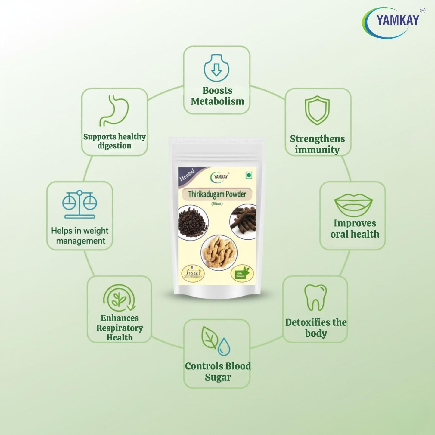 YAMKAY Pure Thirikadugam Powder, 1500 GM, 1 Unit
