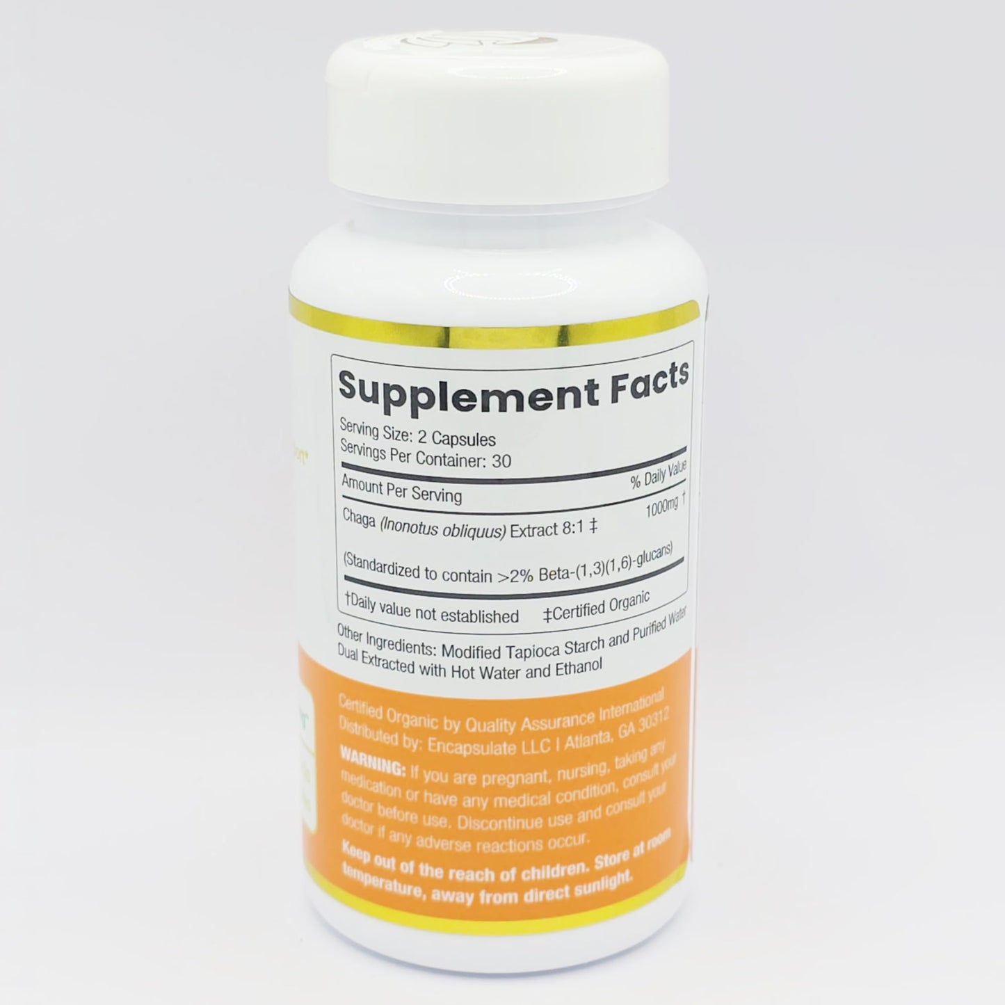 ENCAPSULATE Chaga 8:1 Extract capsules, 60 Count