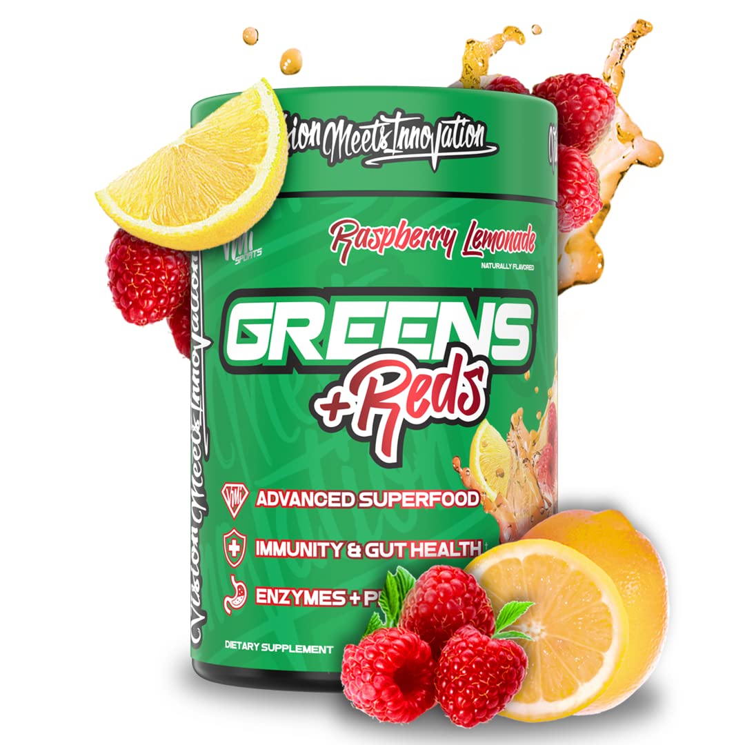 VMI Sports Greens + Reds Advanced Superfood Immunity and Gut Health Powder 8.68 Ounce