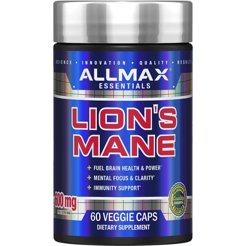 ALLMAX Lion's Mane Nootropic Capsules, 60 Count, 30 Servings