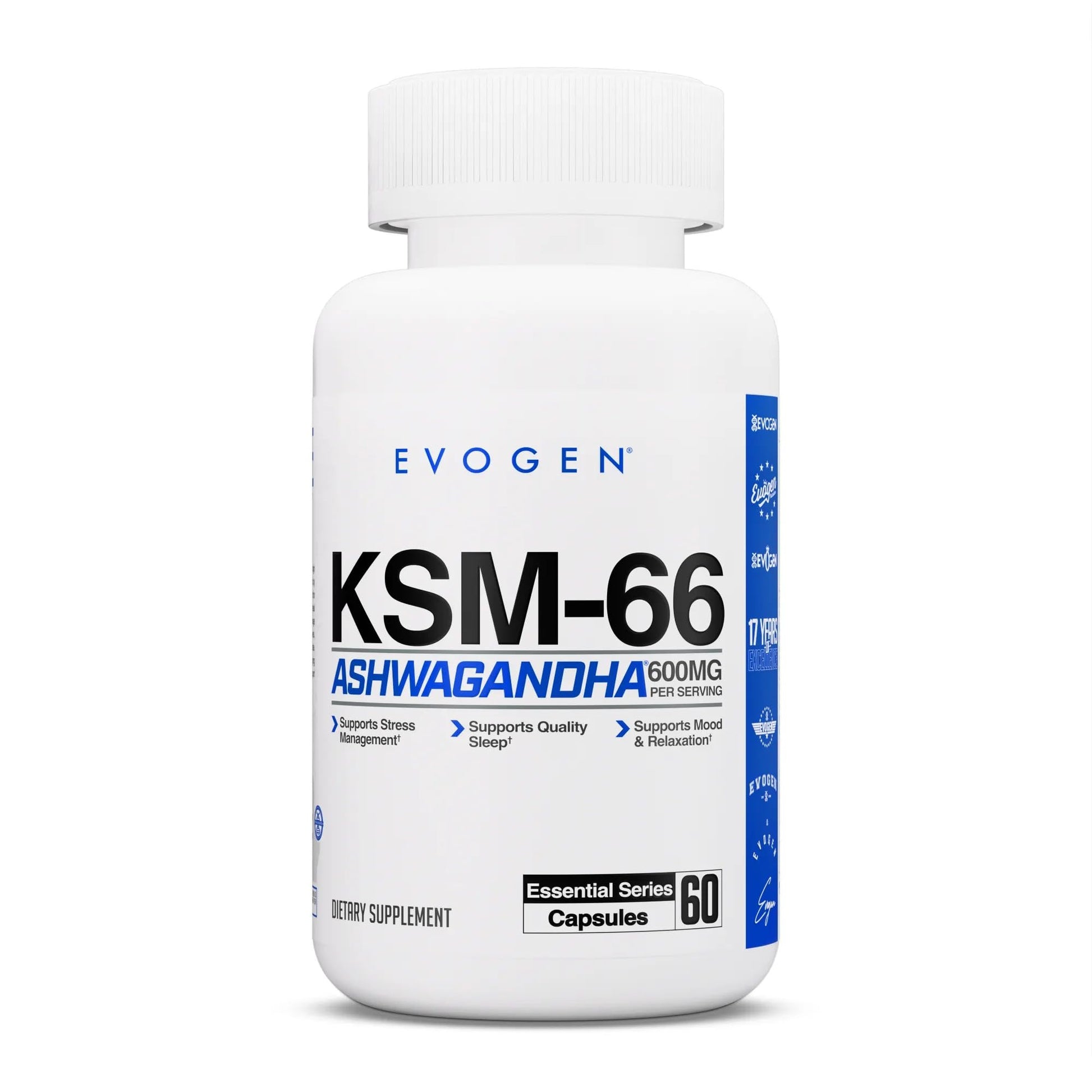 Evogen KSM-66 Ashwagandha 600mg Capsules, 60 Count