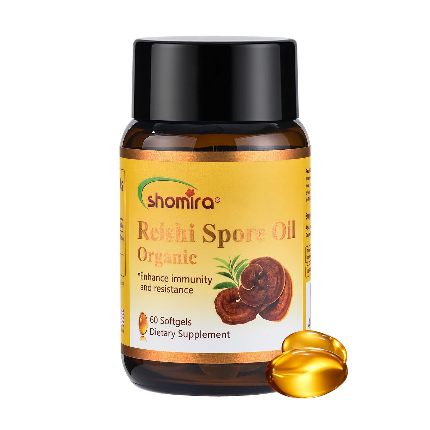 Shomira Organic Reishi Spore Oil Softgel, 60 Softgels