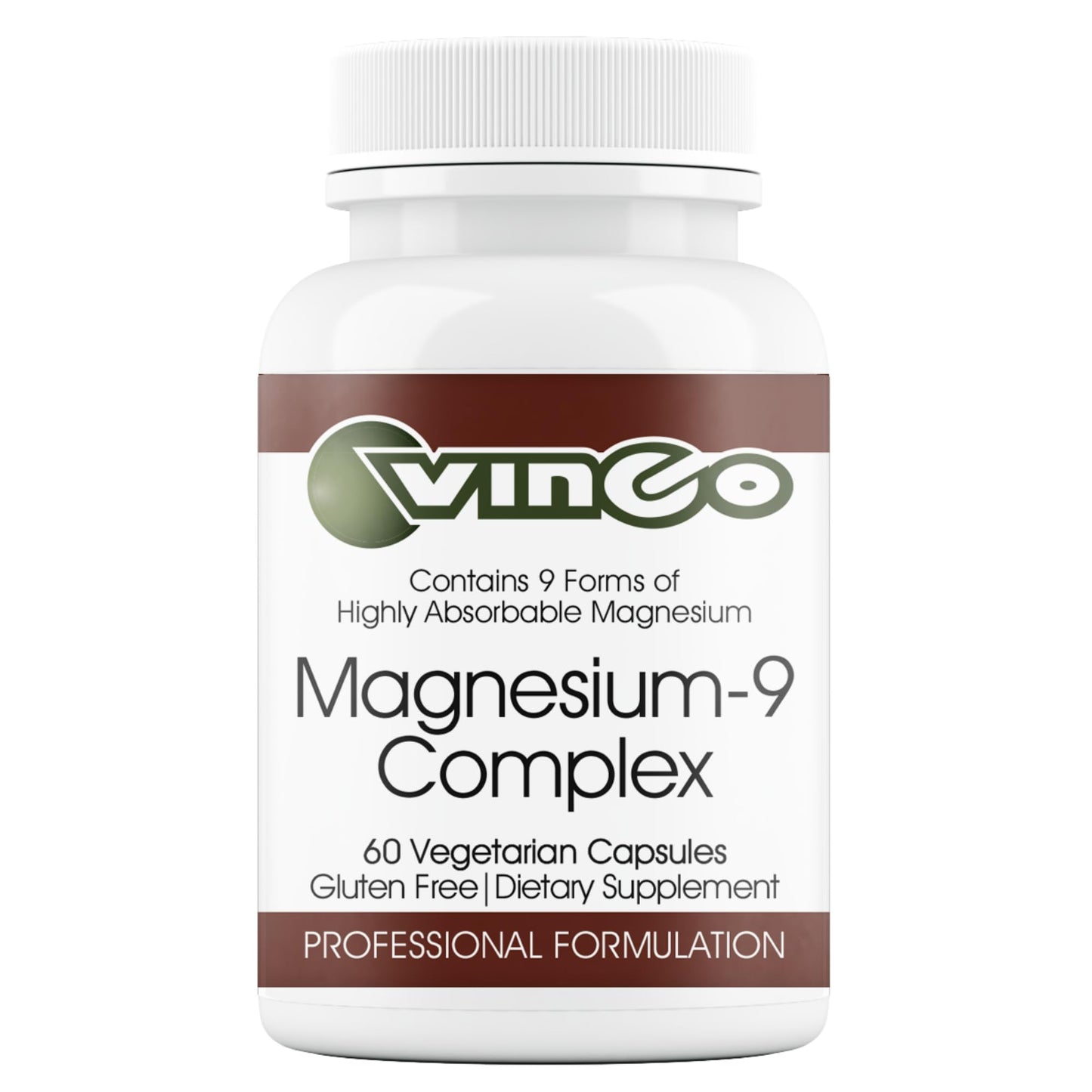 Vinco Magnesium-9 Complex Advanced Muscle Support Daily Supplement Capsules, 60 Count