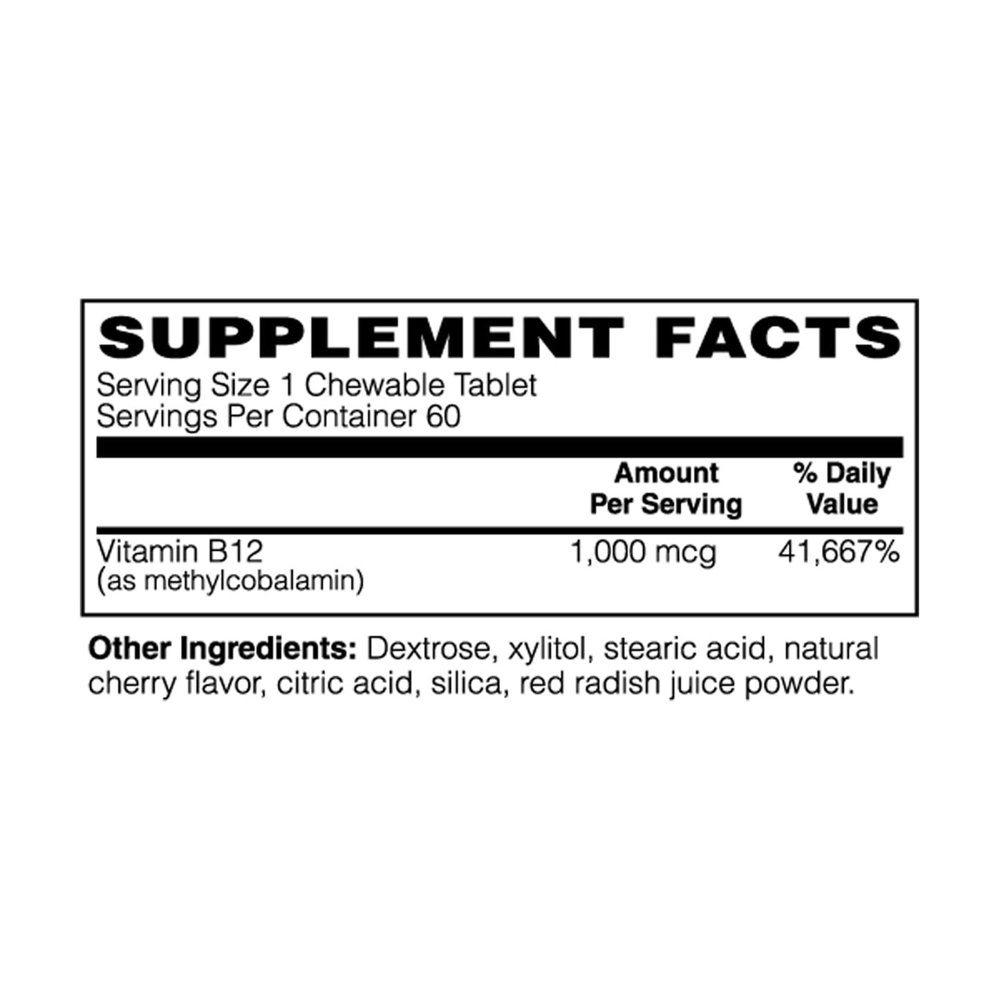 Holly Hill Health Foods Coenzymated Methyl B-12 1000 mcg Cherry Chewable Tablets, 60 Count