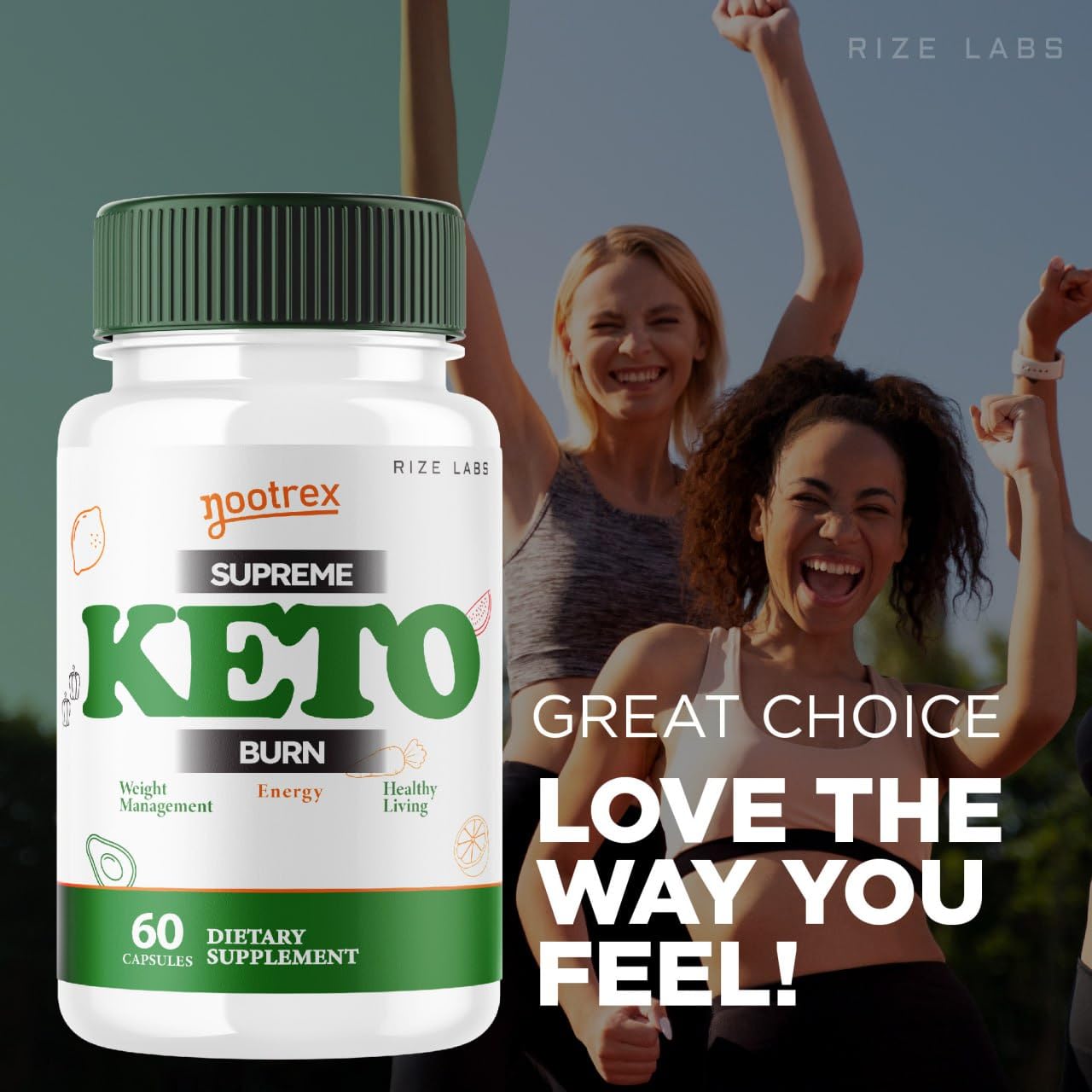 Rize Labs Nootrex Supreme Keto Burn Capsules, 60 Capsules