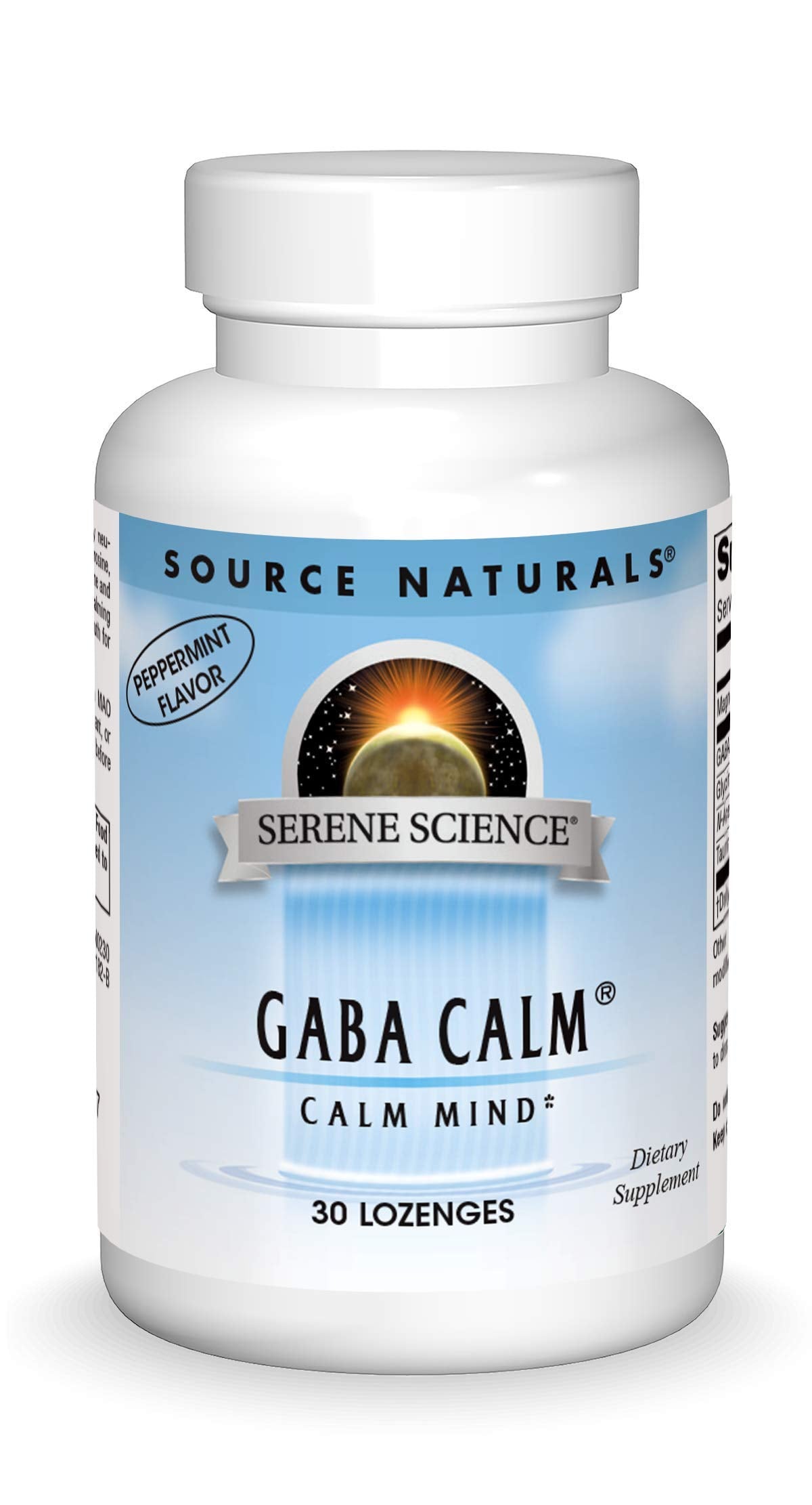 Source Naturals Serene Science GABA Calm Quick Dissolving Peppermint Flavor Lozenges, 30 Count