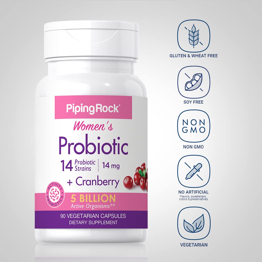 Piping Rock Probiotic with Cranberry for Women Capsule, 90 Count