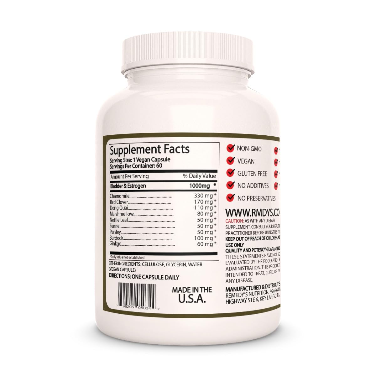 Remedy’s Nutrition Bladder and Estrogen Capsules, 60 Count