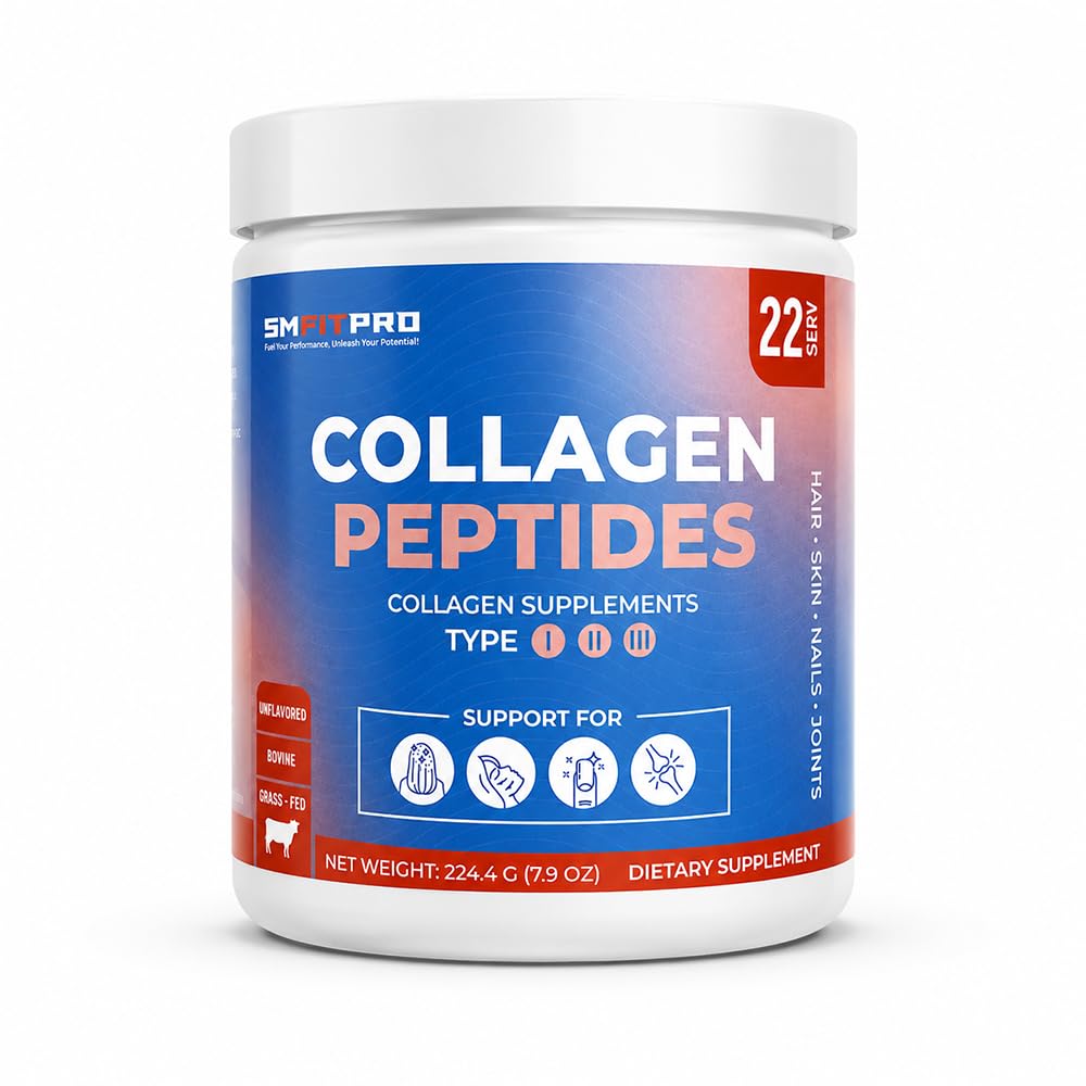 Sm Fit Pro Grass-Feed Unflavored Collagen Peptides Powder, 7.9 oz