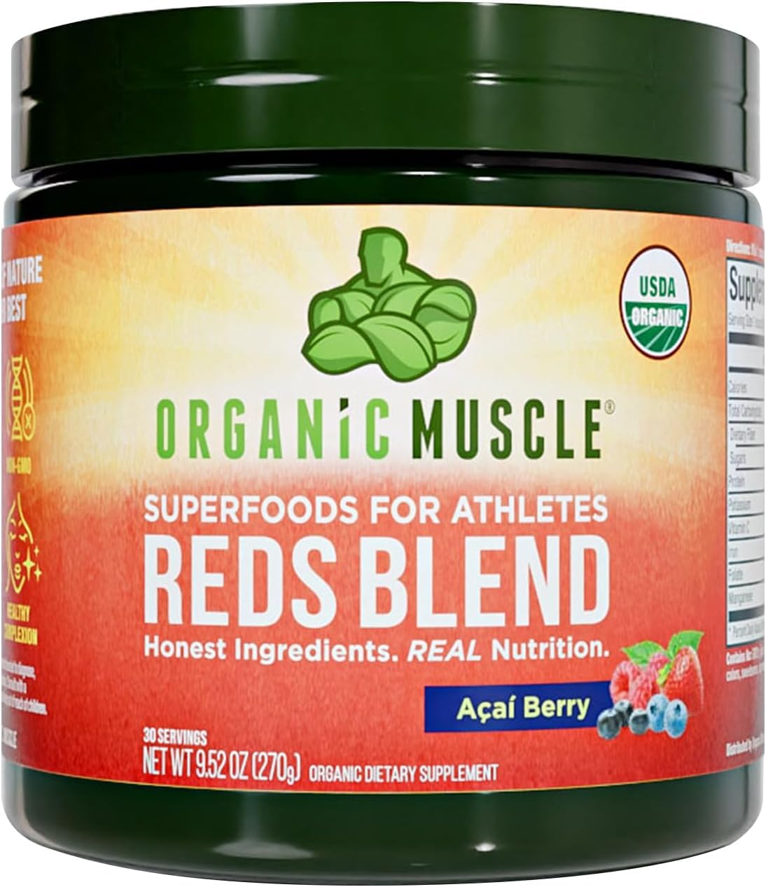 Organic Muscle Reds Superfood Acai Berry Powder 30 Servings