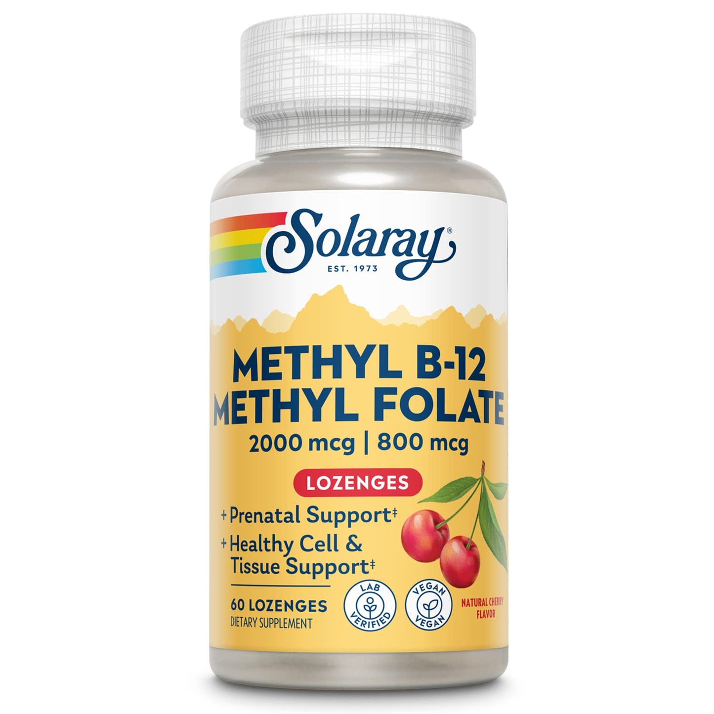 Solaray B-12 + Methyl Folate Lozenges 60 Count
