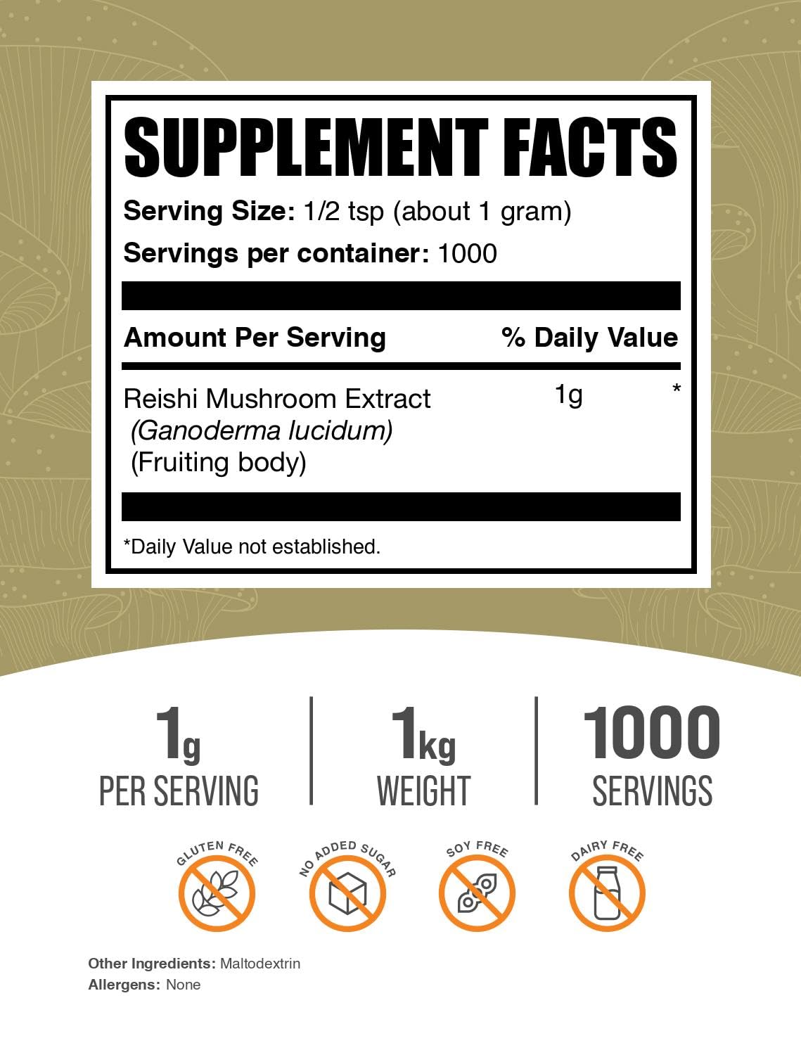 BulkSupplements Reishi Mushroom Extract Powder 35.2 oz