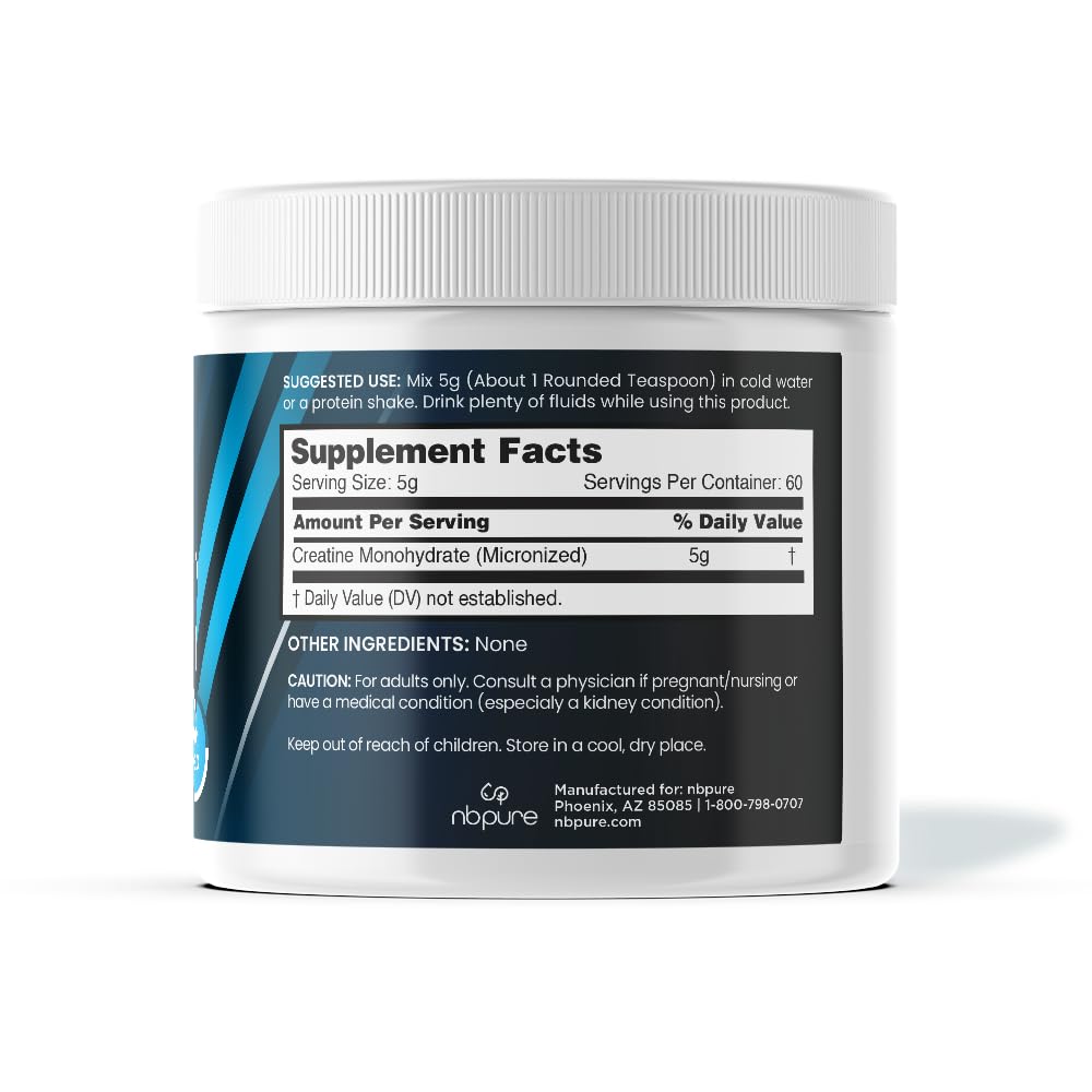 nbpure Performance Creatine+ Micronized Creatine Monohydrate (300g) Powder, 10.6 Ounce