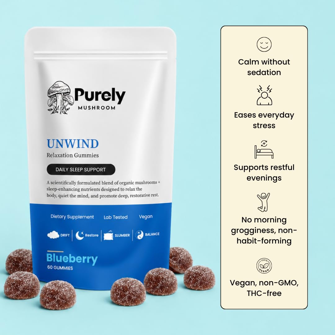 Purely Mushroom Mushroom Gummies for Calm 60 Count