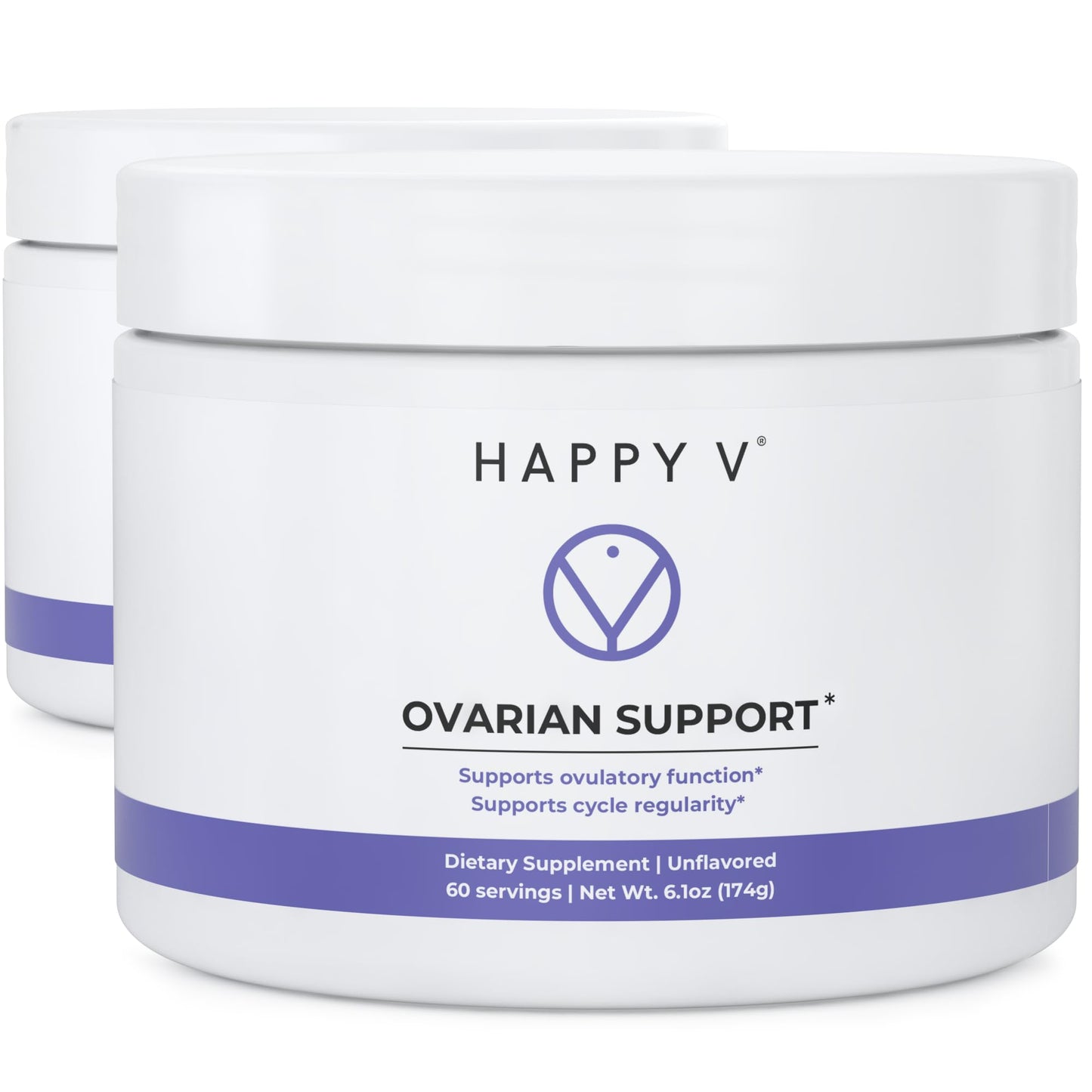 Happy V Ovarian Support for Women with Myo-Inositol & D-Chiro-Inositol 40:1 Ratio, DIM, CoQ10 & Folate Hormone Balance, Cycle Regularity, Egg Quality & PCOS Support Powder 6.1 Ounce