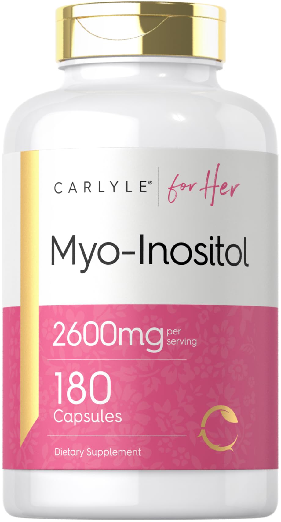 Carlyle Myo-Inositol Women's Supplement 2600mg Capsules, 180 Count