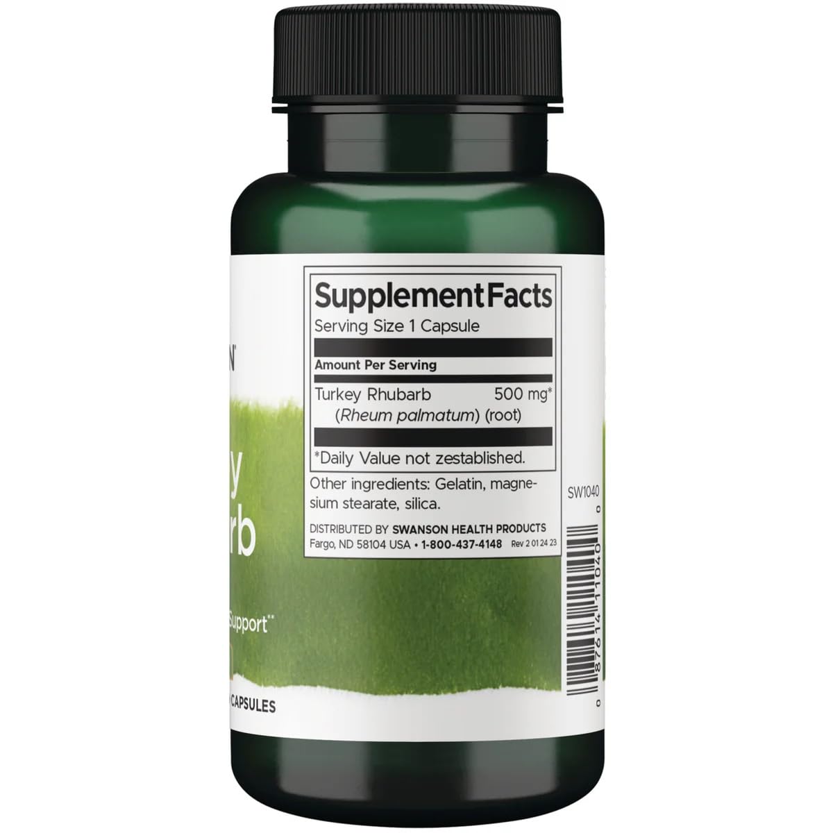 Swanson Turkey Rhubarb Capsules 200 Capsules