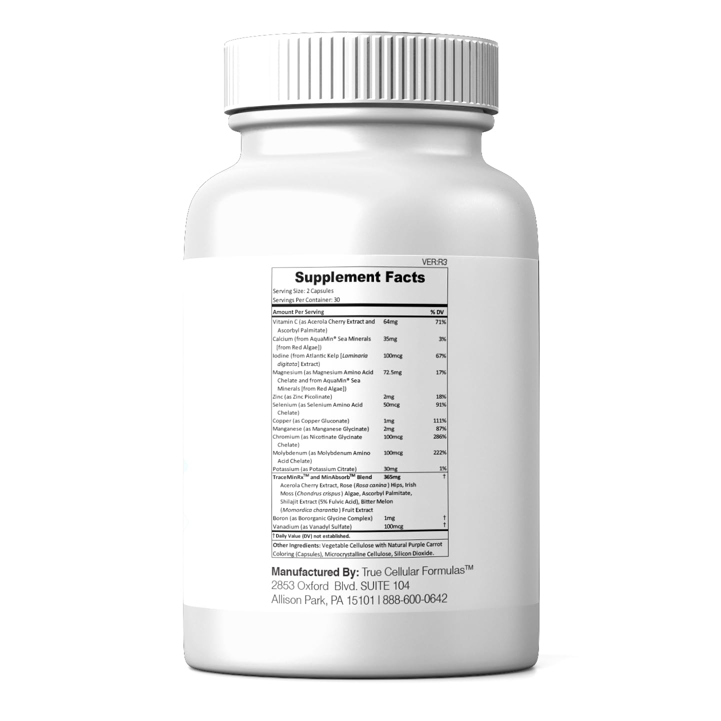 True Cellular Formulas MIN12Absorb™ Essential & Trace Mineral Complex 60 Capsules