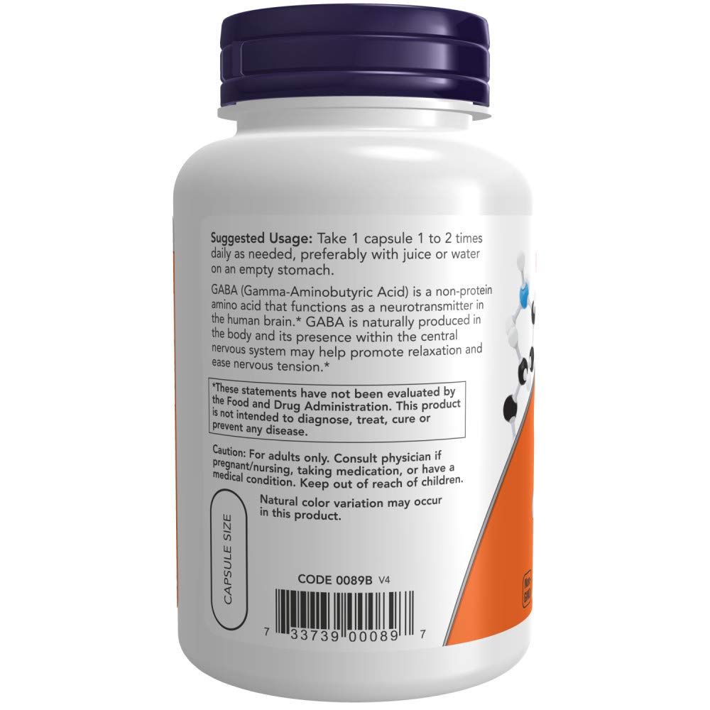 NOW Foods GABA 750mg Capsule 200 Capsules