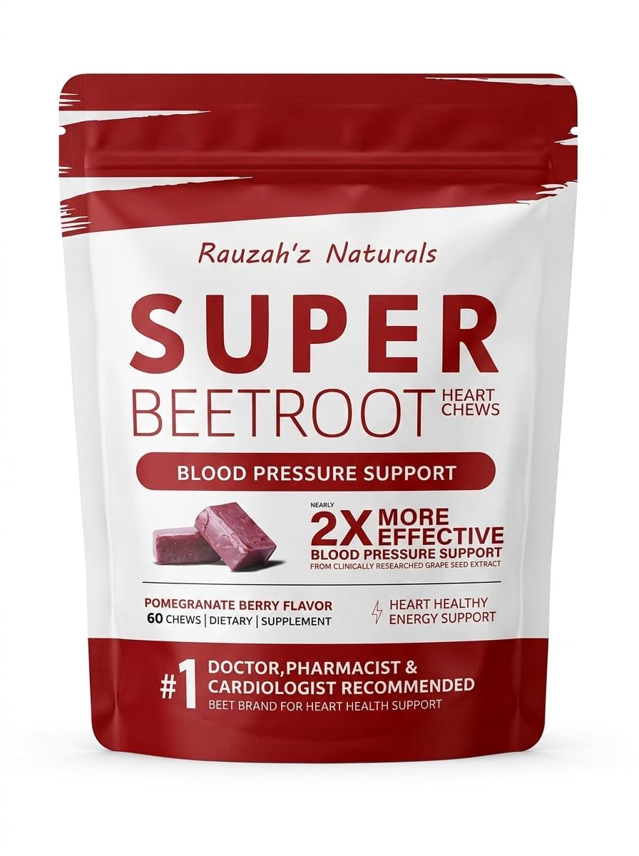 Generic Beet Root Gummies with Grape Seed Extract, Non-GMO Beetroot Chewable Supplement, Pomegranate Berry Flavor, Antioxidant Support, Gummy, 60 Count