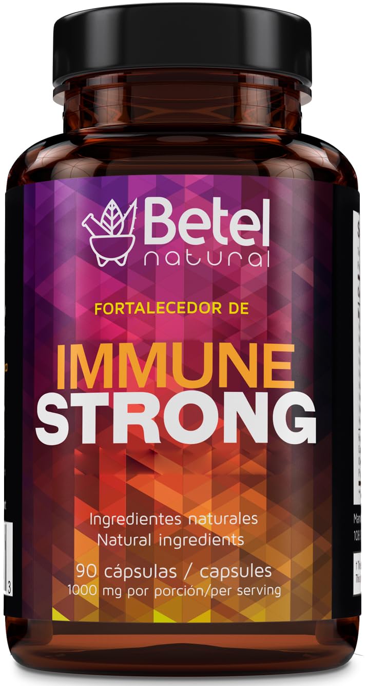 Betel Natural Immune Strong Capsules, Immune Support with Echinacea, Vitamins, and Minerals - 1000 mg per Serving, 1 Count
