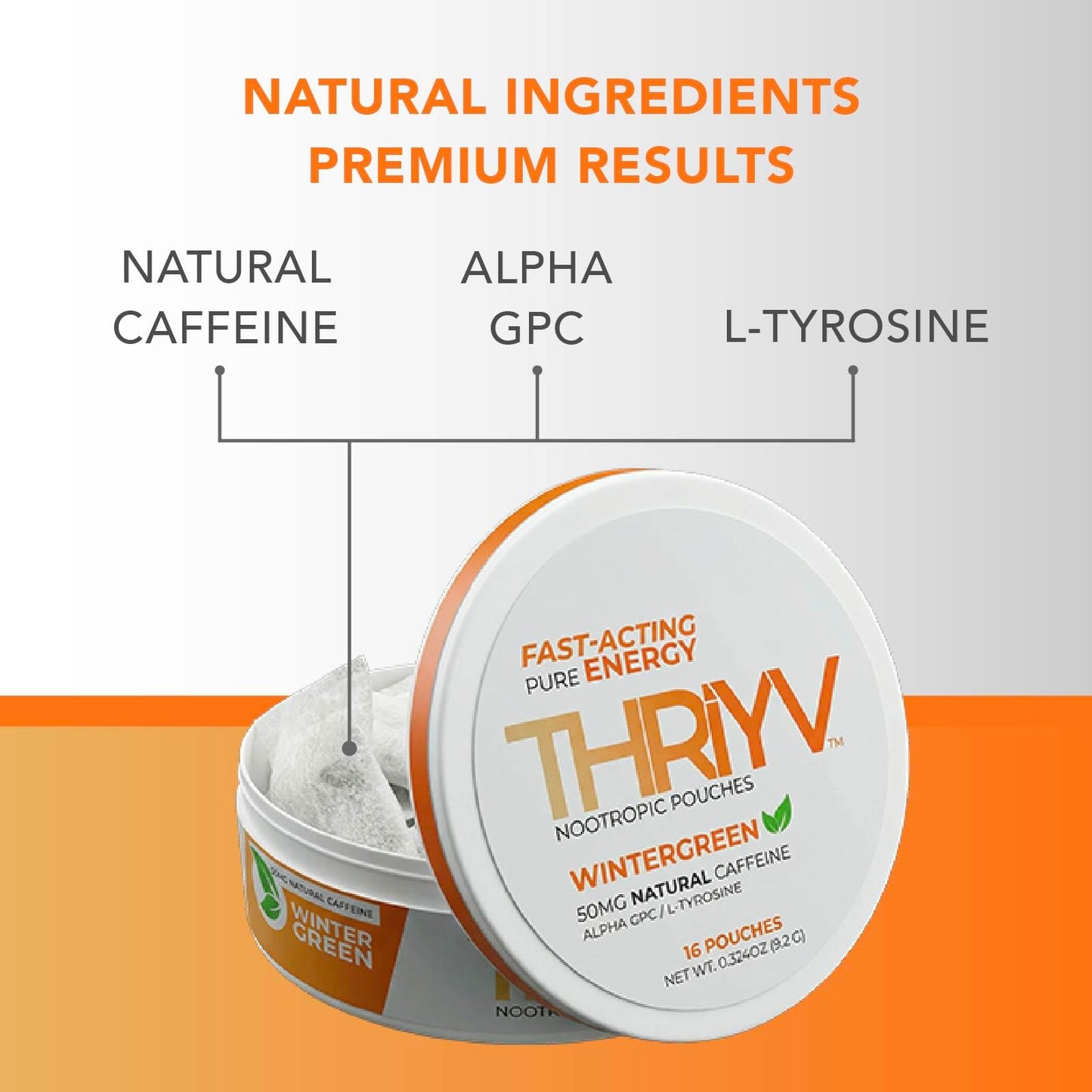 THRIYV NOOTROPIC POUCHES Nootropic Energy Pouches Capsule 16 Count