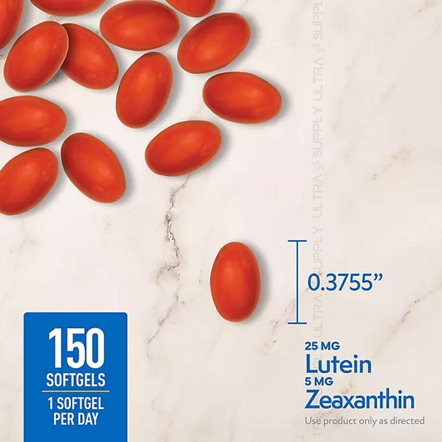 Generic Lutein with Zeaxanthin, 25 mg & 5 mg Softgels, 150 Count