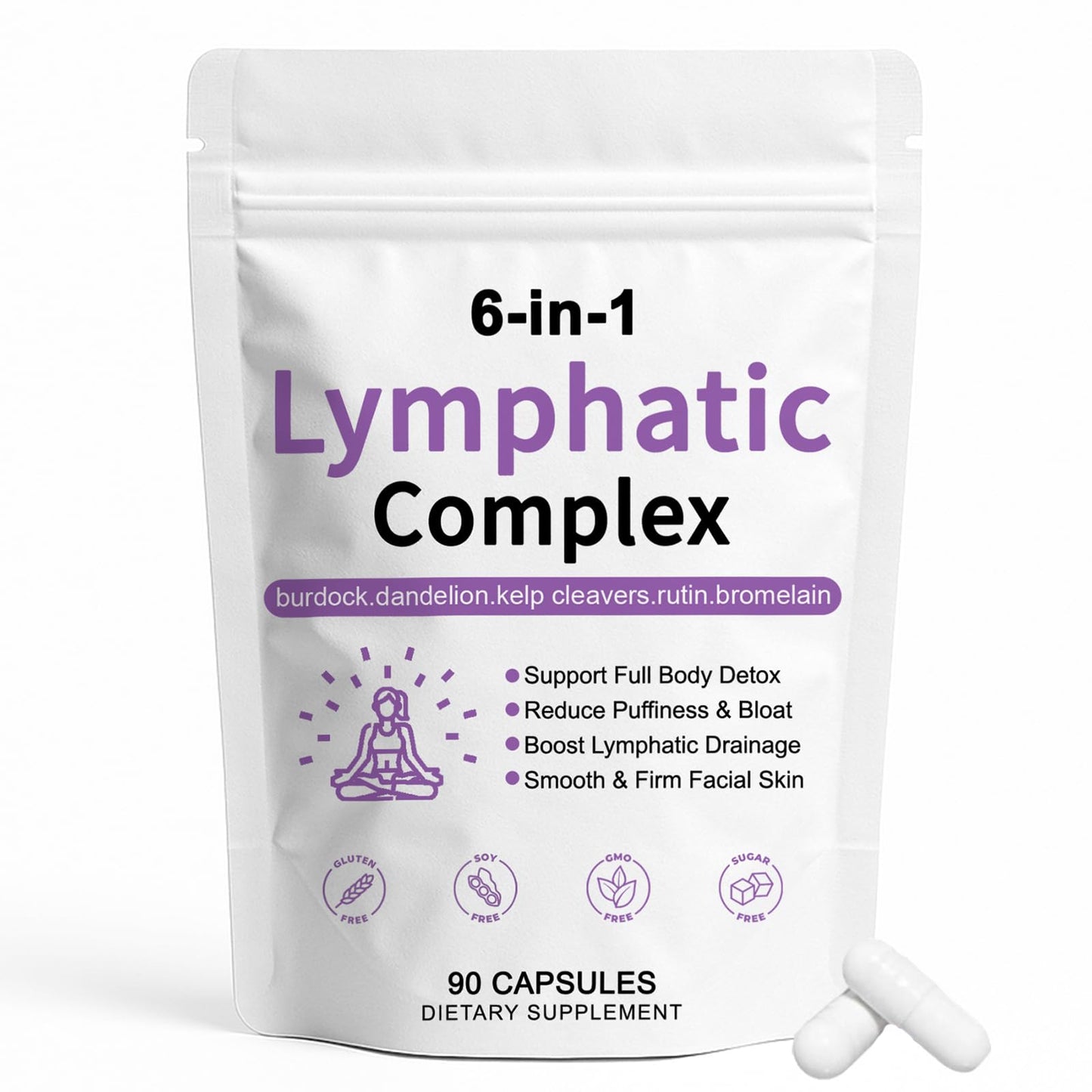 TAWODIUM 6-in-1 Lymphatic Complex Capsules, 1 Count