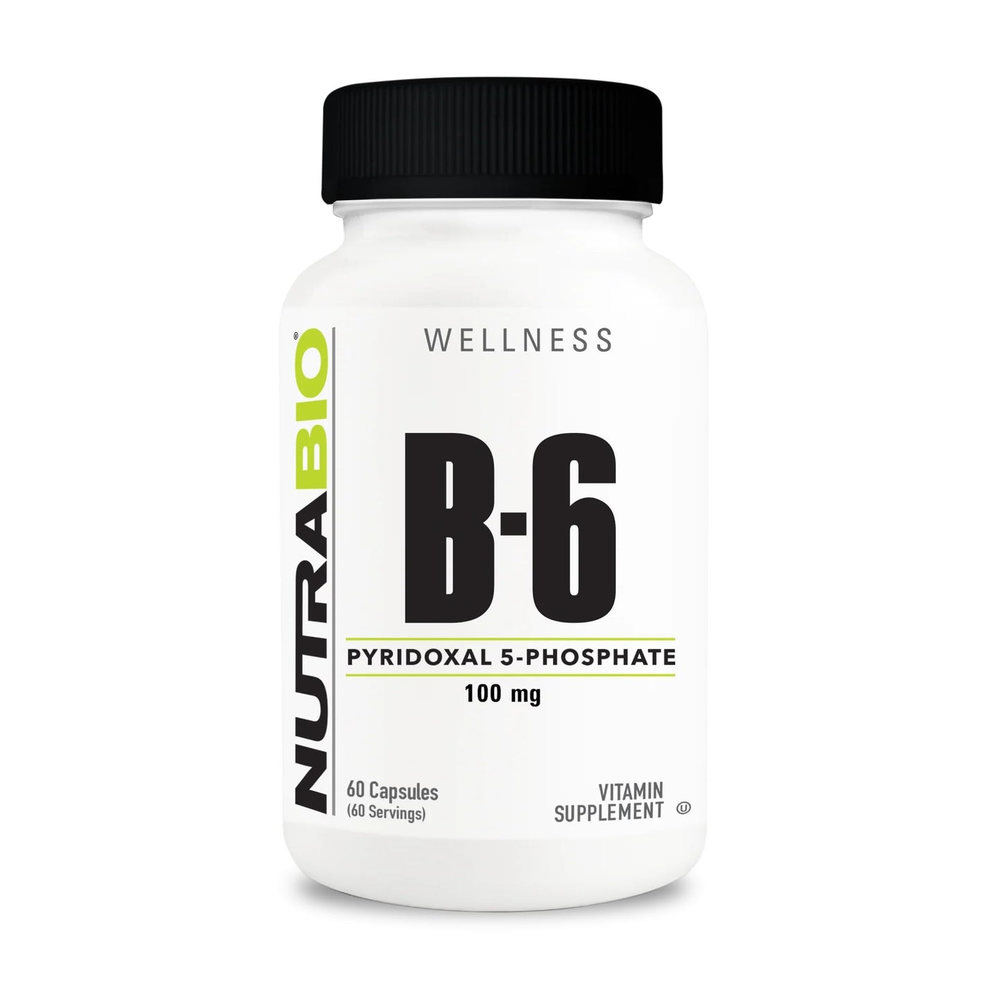 NutraBio Vitamin B6 P5P (Pyridoxal 5-Phosphate) Vitamin B6 100mg per Serving, 60 Capsules