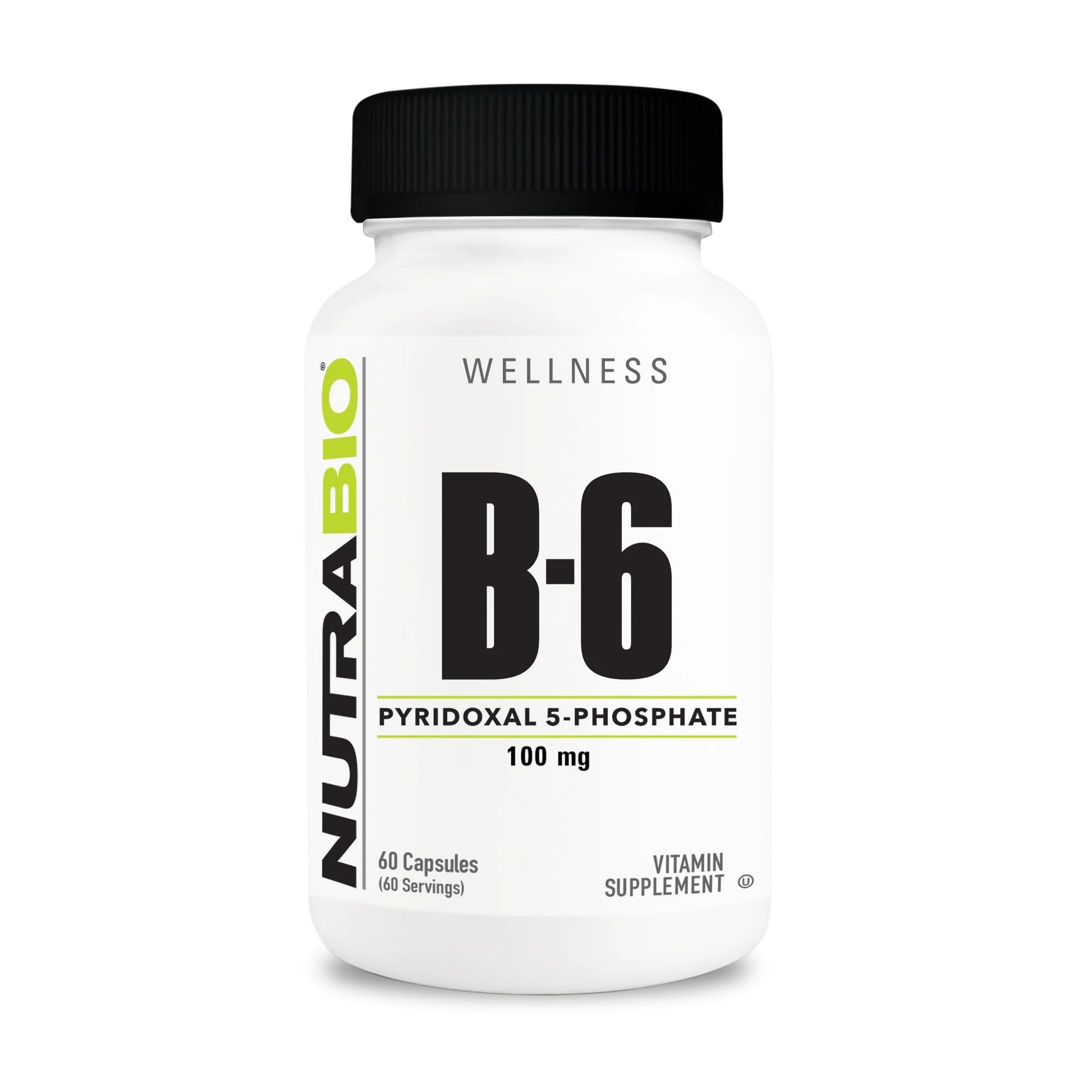 NutraBio Vitamin B6 P5P (Pyridoxal 5-Phosphate) Capsules, 60 Count